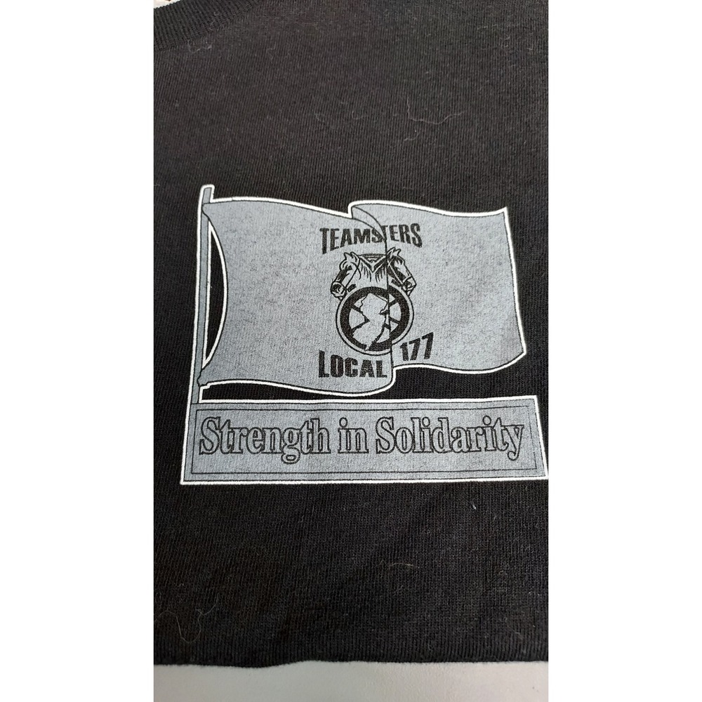 Teamsters Local 177 NJ Strength in Solidarity T-Shirt USA Size S Black Bayside - Picture 7 of 7